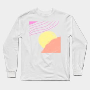 Orange yellow watercolor abstract art Long Sleeve T-Shirt